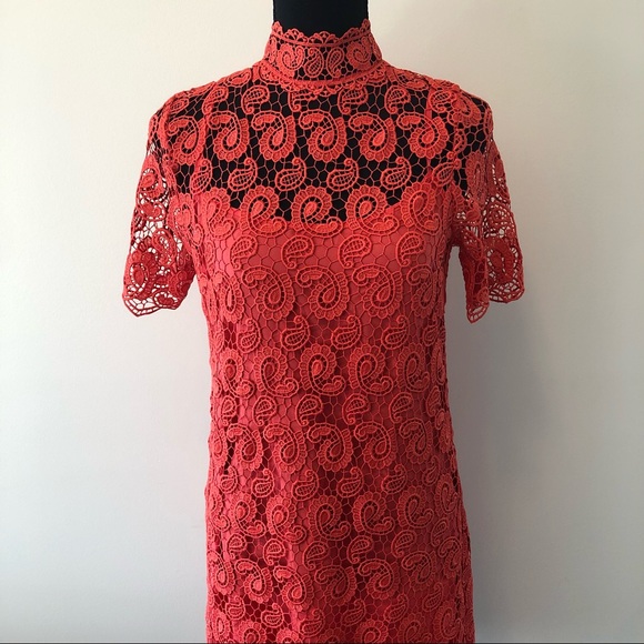 Coral knit cap sleeve dress - Picture 5 of 10